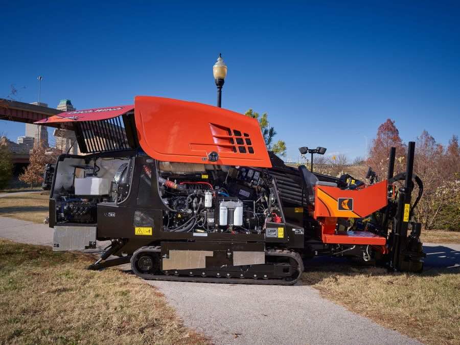 Directional bore inside an industrial plant with tight clearances.